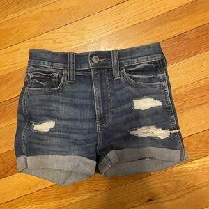 Aeropostale dark blue ripped Jean shorts size 0 or XS